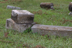 cemetery lawn mower damage