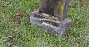 grave stone damage